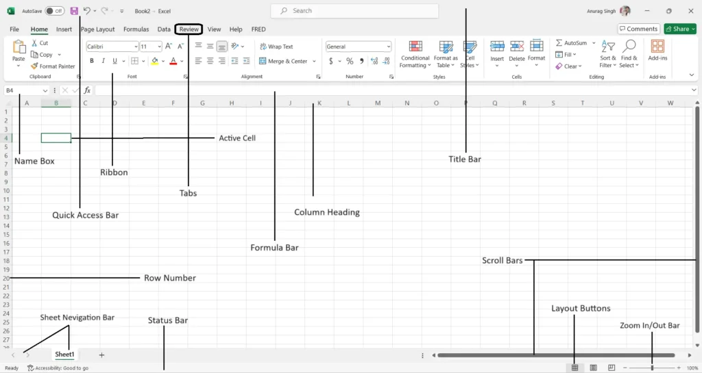 Microsoft Excel 2021 Application Window