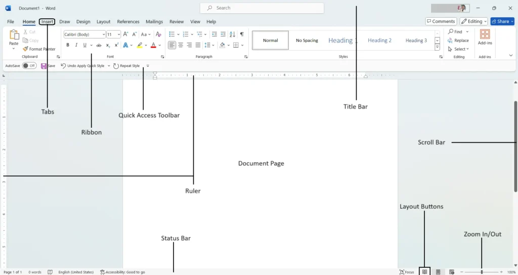 Microsoft Word 2021 Application Window