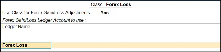 voucher class for Forex loss